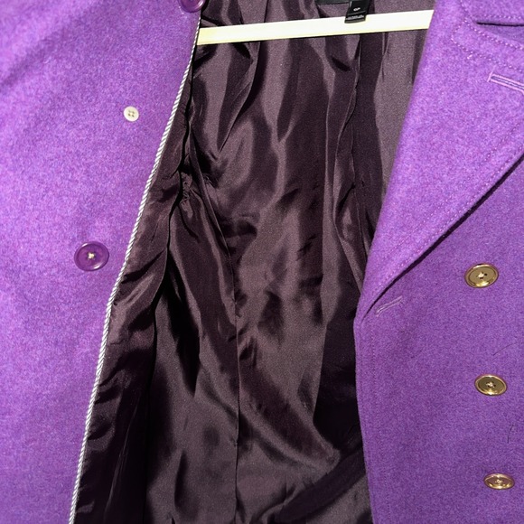 J Crew Womens Stadium Cloth Majesty Peacoat Sz‎ 0p Purple Wool Cashmere Coat - Picture 12 of 12